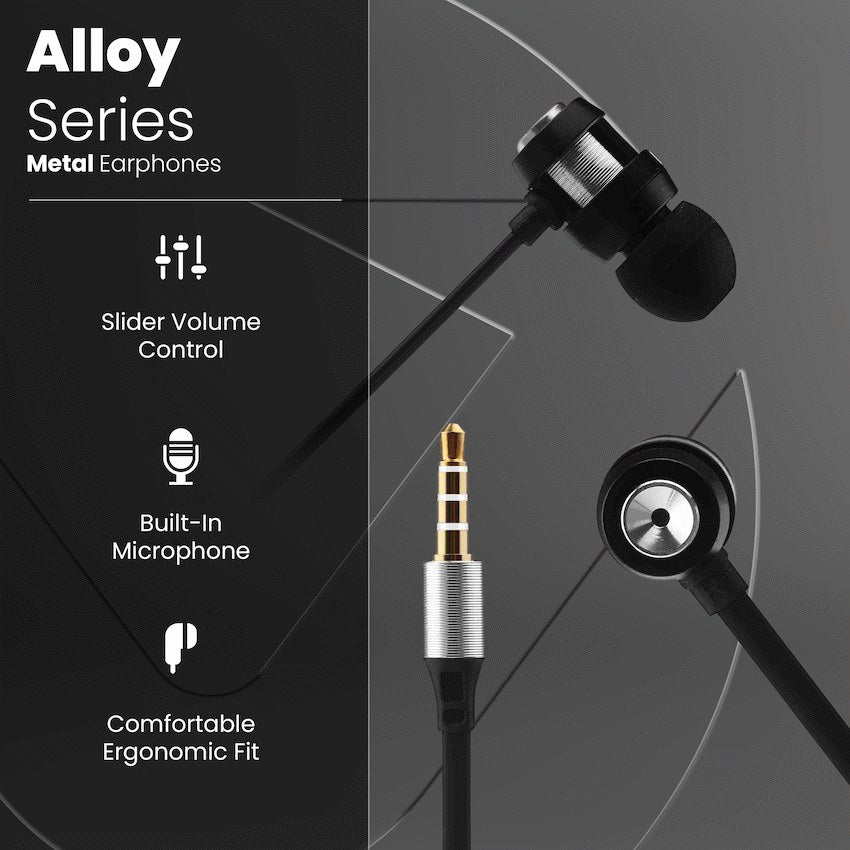 Volkano Alloy Series Metal Earphones - Silver - View 6 - Office R Us