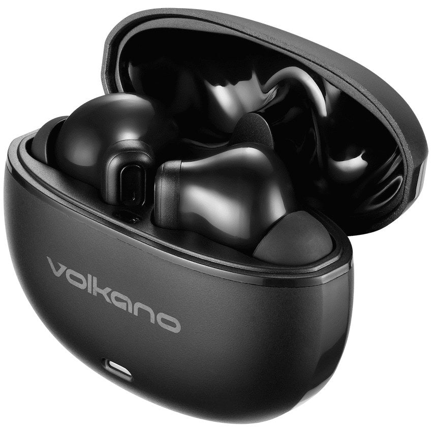 Volkano Pulse Series True Wireless Earphones with Charging Case - Black - View 1 - Office R Us