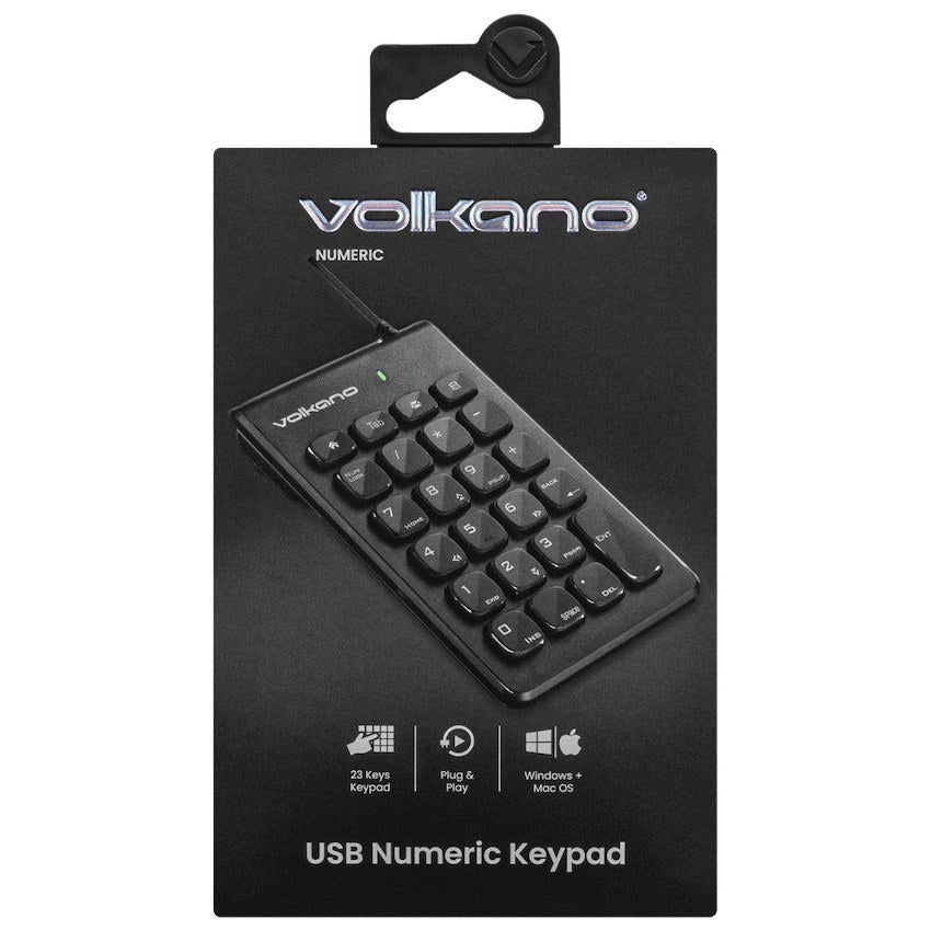 Volkano Numeric Series USB Numeric Keypad (Black, VK-20021-BK) - View 5 - Office R Us