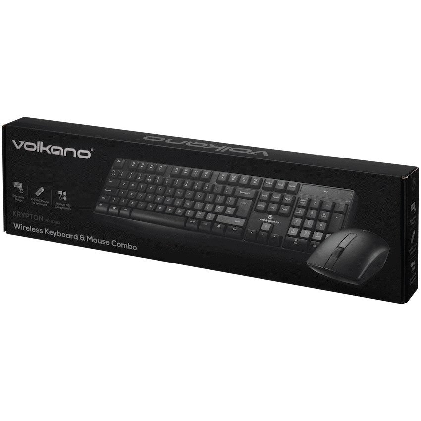 Volkano Krypton Wireless Keyboard and Mouse Combo (VK-20123-BK) - View 1 - Office R Us