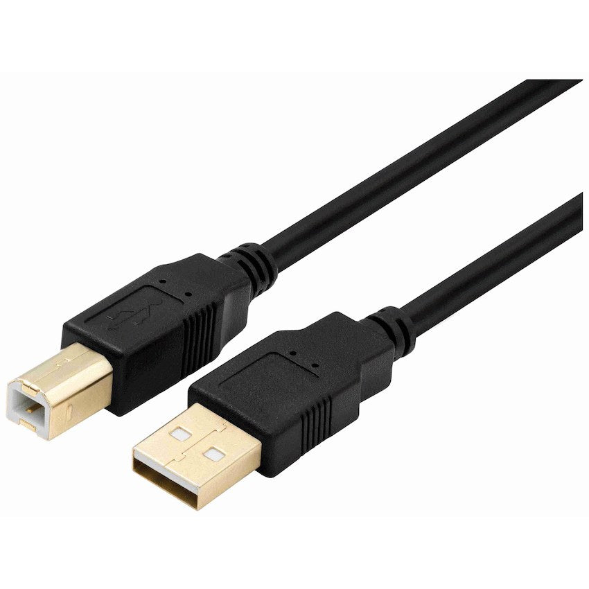 Volkano Print Series USB Printer Cable (Black) - 3 m - Front - Office R Us