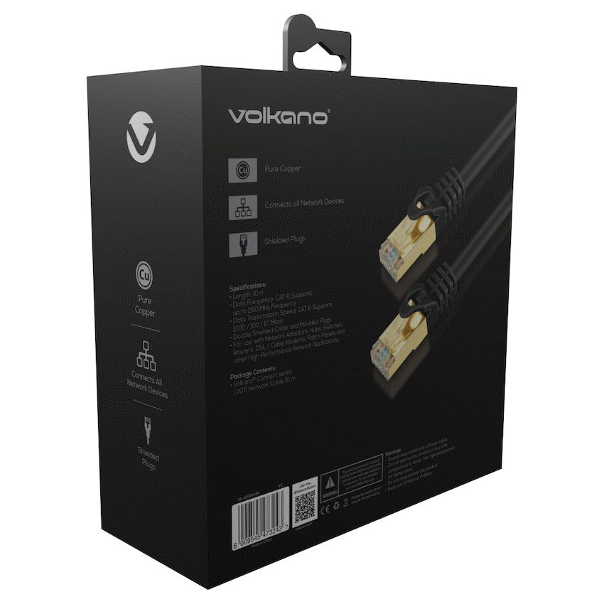 Volkano Connect Series Cat6 Network Cable (Black) - 10 m - View 12 - Office R Us