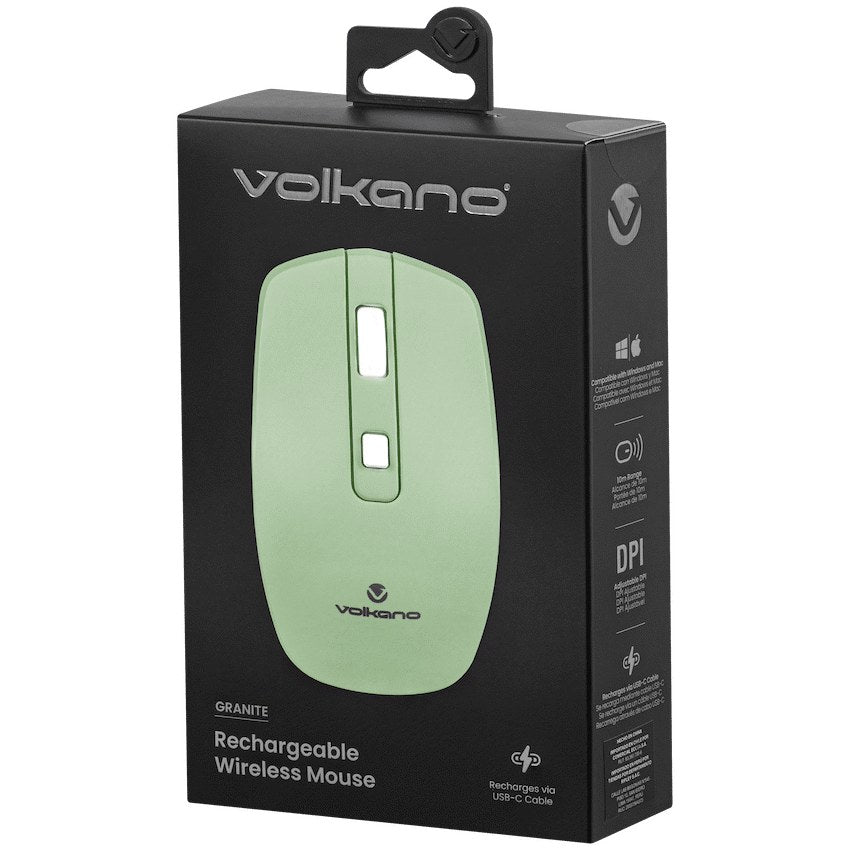 Volkano Granite Series Rechargeable Wireless Mouse - Green - View 17 - Office R Us