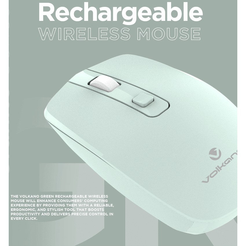 Volkano Granite Series Rechargeable Wireless Mouse - Green - View 19 - Office R Us