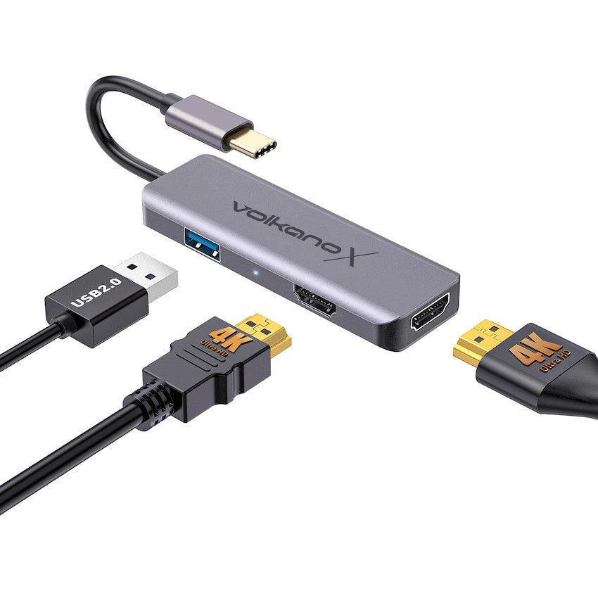 VolkanoX Core Duo HDMI USB-C to Dual HDMI Adapter (VK-20216-CH) - View 3 - Office R Us