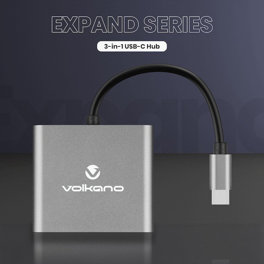 Volkano Expand Series 3-in-1 Type-C Hub (VK-20233-BK) - View 6 - Office R Us