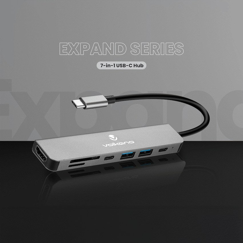 Volkano Expand Series 7-in-1 Type-C Hub (VK-20236-BK) - View 7 - Office R Us