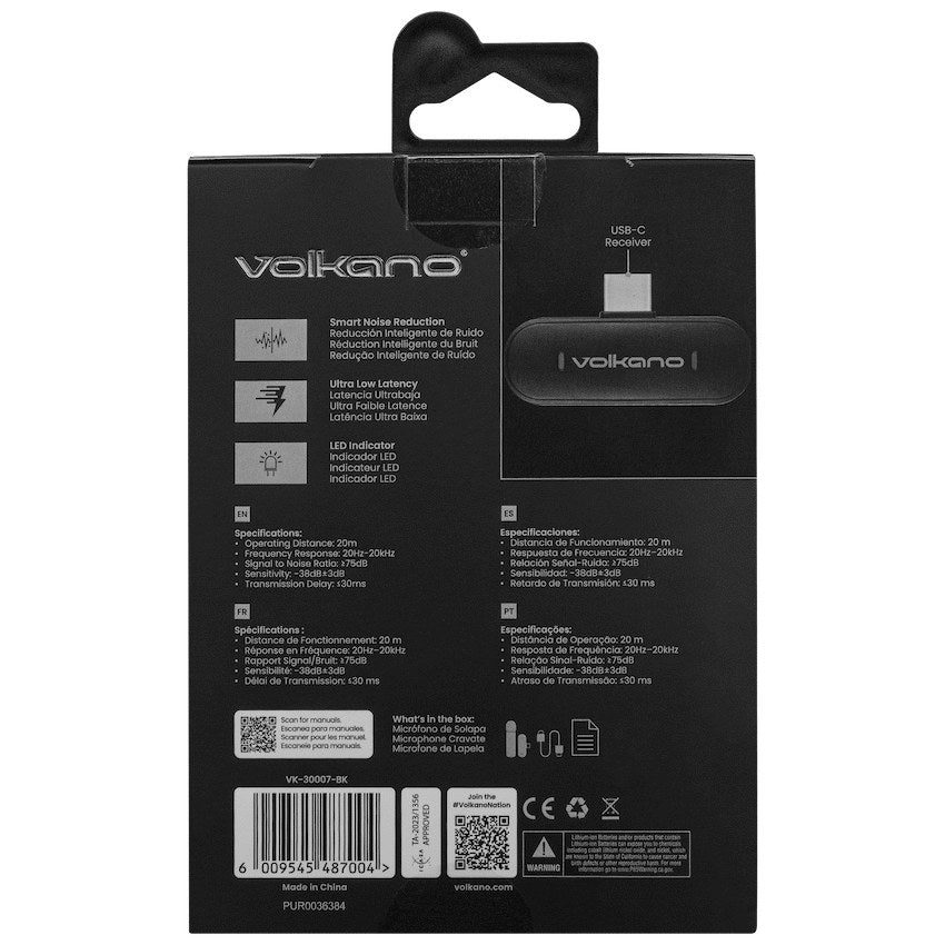 Volkano Maestro Series Lavalier Microphone (VK-30007-BK) - View 7 - Office R Us