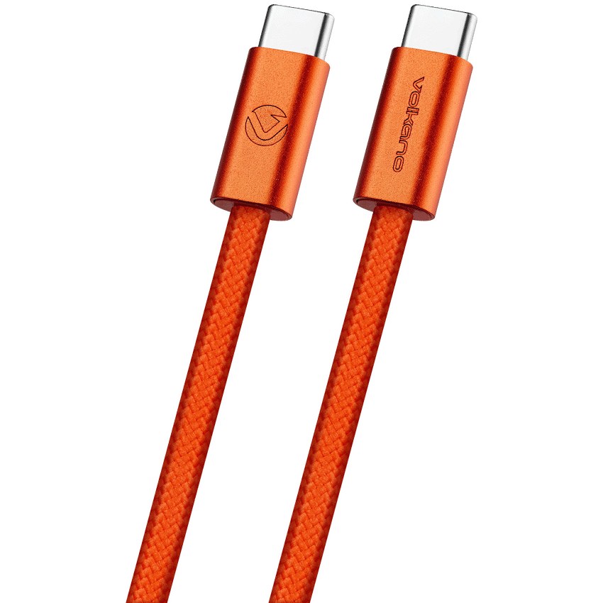 Volkano Weave Series 60W USB-C to USB-C Cable - 1.2 m / Orange - View 11 - Office R Us