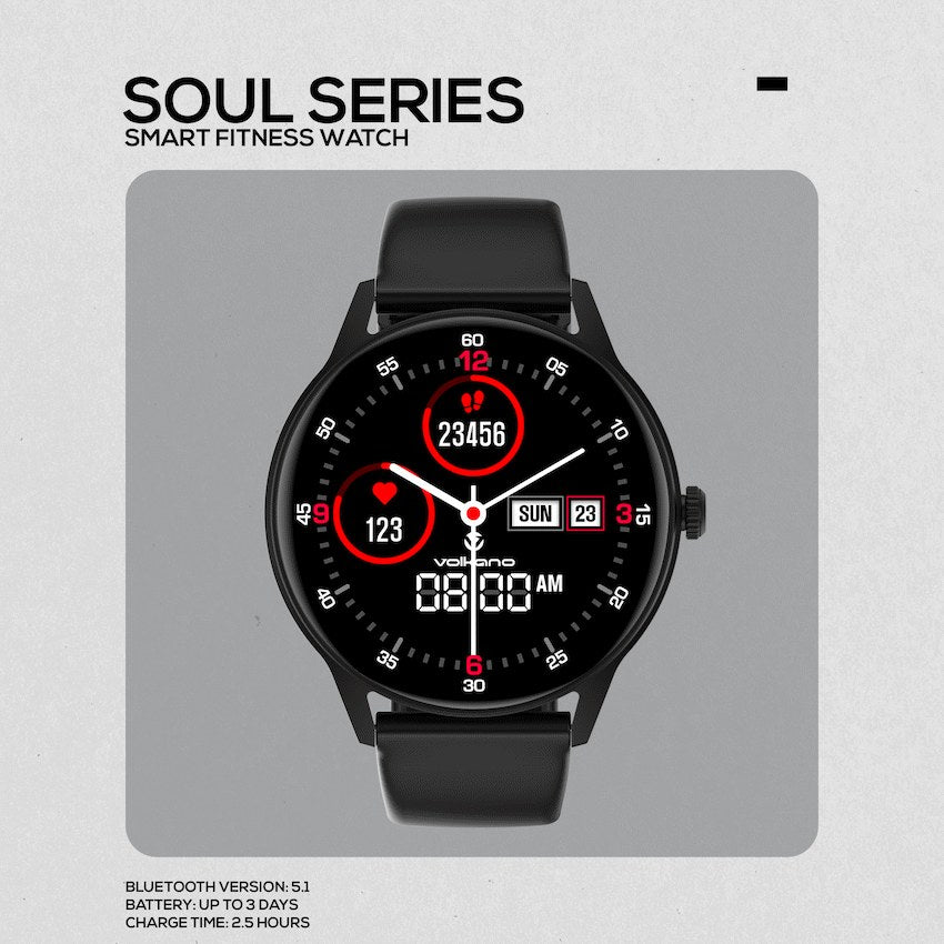 Volkano Soul Series Smartwatch (Black, VK-5085-BK) - View 3 - Office R Us