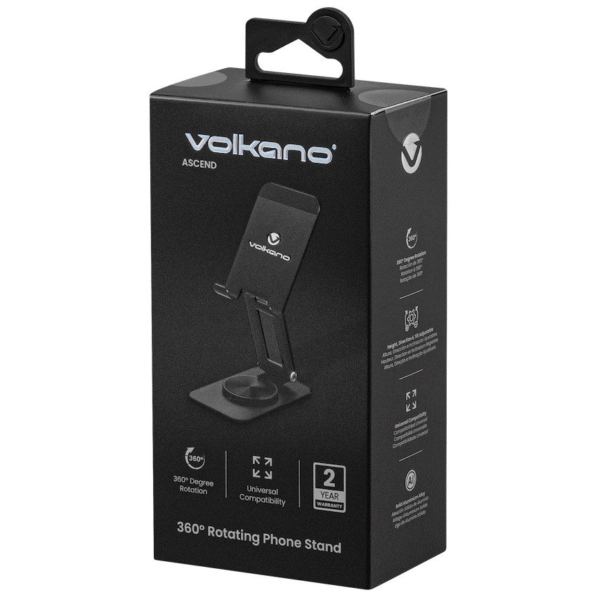 Volkano Ascend Series 360 Degree Rotating Phone Stand (Black, VK-6400-BK) - View 3 - Office R Us