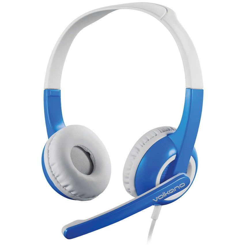 Volkano Kids Chat Junior Series Headset with Mic - Blue - View 1 - Office R Us