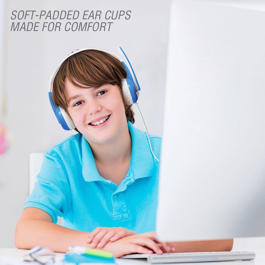 Volkano Kids Chat Junior Series Headset with Mic - Blue - View 4 - Office R Us