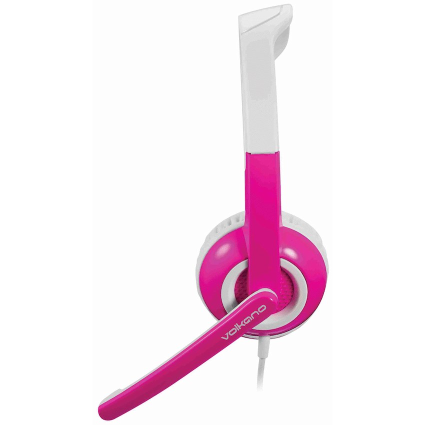 Volkano Kids Chat Junior Series Headset with Mic - Pink - Front - Office R Us