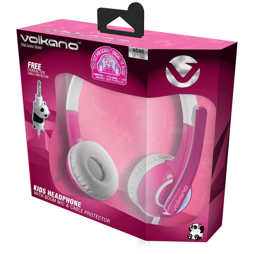 Volkano Kids Chat Junior Series Headset with Mic - Pink - View 6 - Office R Us