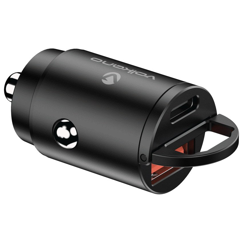 Volkano Obscurix Series 30W PD Dual USB-A and USB-C Ultra Small Car Charger (VK-8007-BK) - View 2 - Office R Us