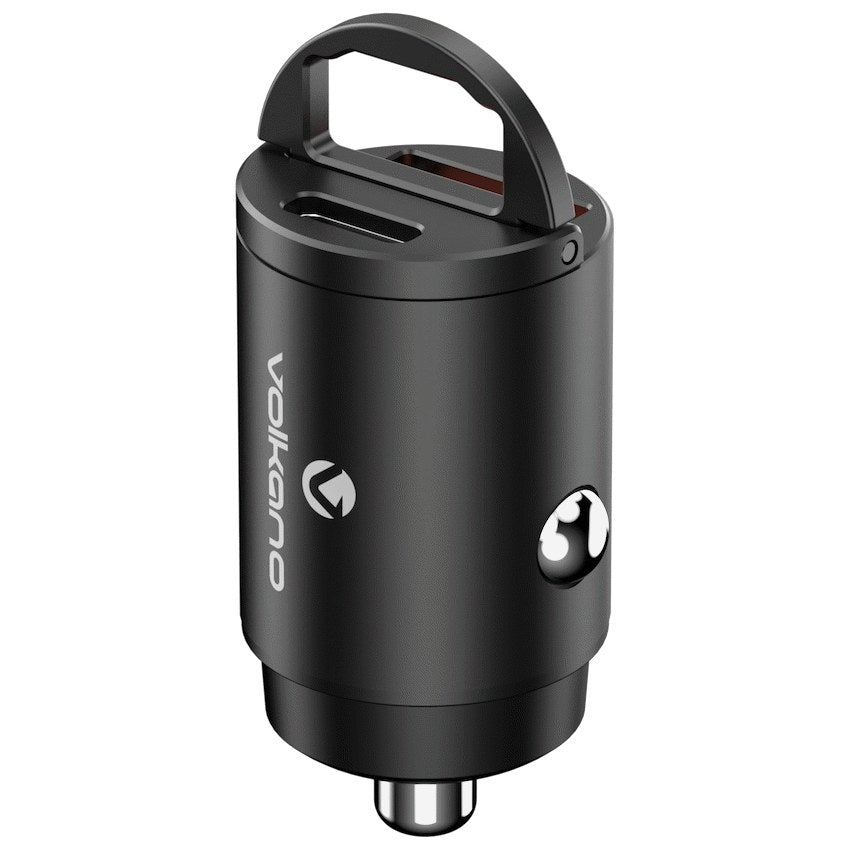 Volkano Veilix Series 45W PD Dual USB-A and USB-C Ultra Small Car Charger (Black, VK-8008-BK) - View 3 - Office R Us