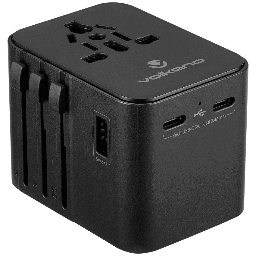 Volkano International Series Travel Adapter (VK-8016-BK) - Office R Us Lagos