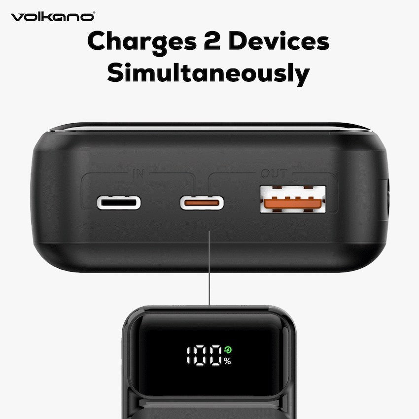 Volkano Roma Series 20000mAh PD 22.5W Power Bank (VK-9025-BK) - View 2 - Office R Us