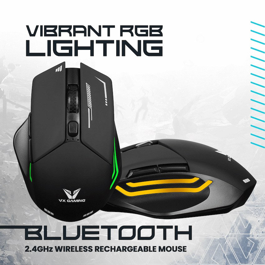 VX Gaming Kratos Series Wireless Rechargeable RGB Gaming Mouse (VX-207-BK) - View 5 - Office R Us