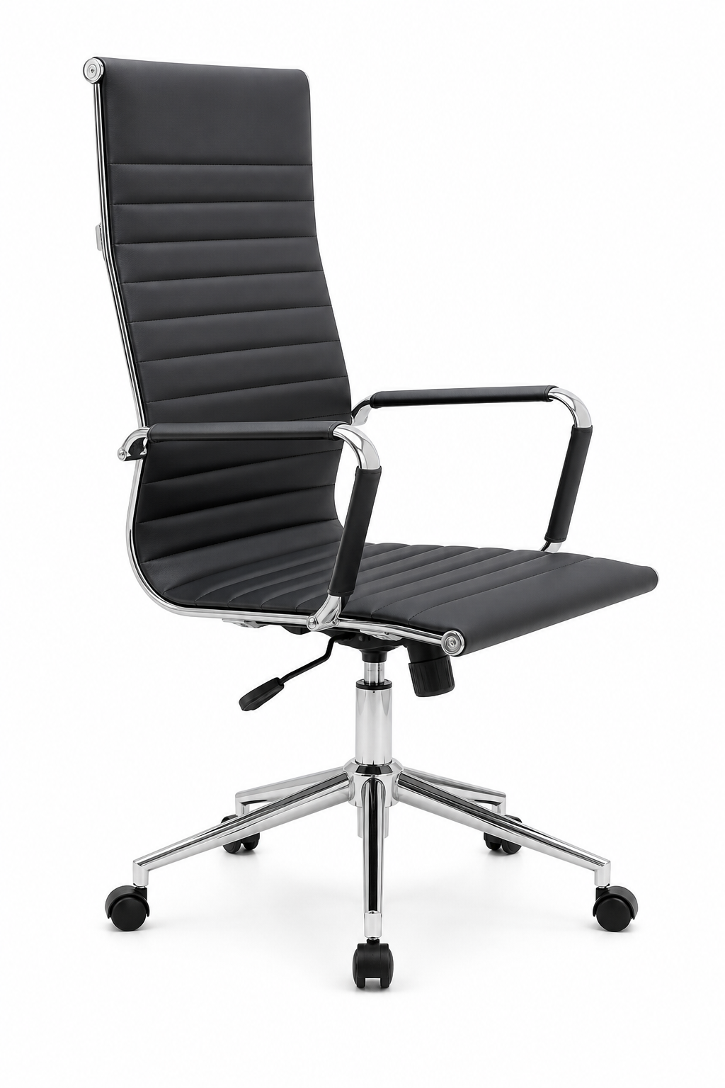 H2241 - Executive Leather Chair - Black - Angle View - Office R Us