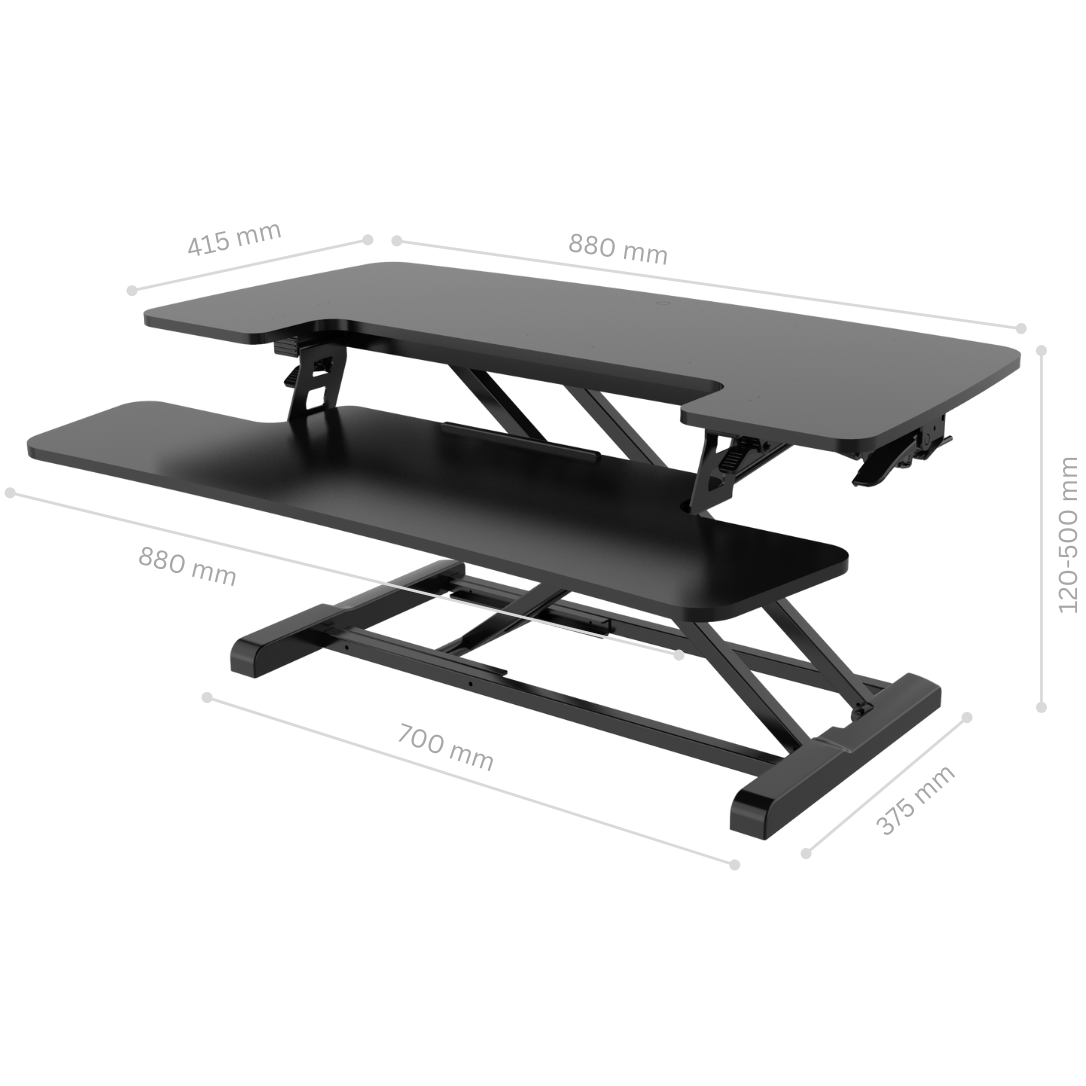 FlexiSpot Sit-and-Stand Desk Converter – Black