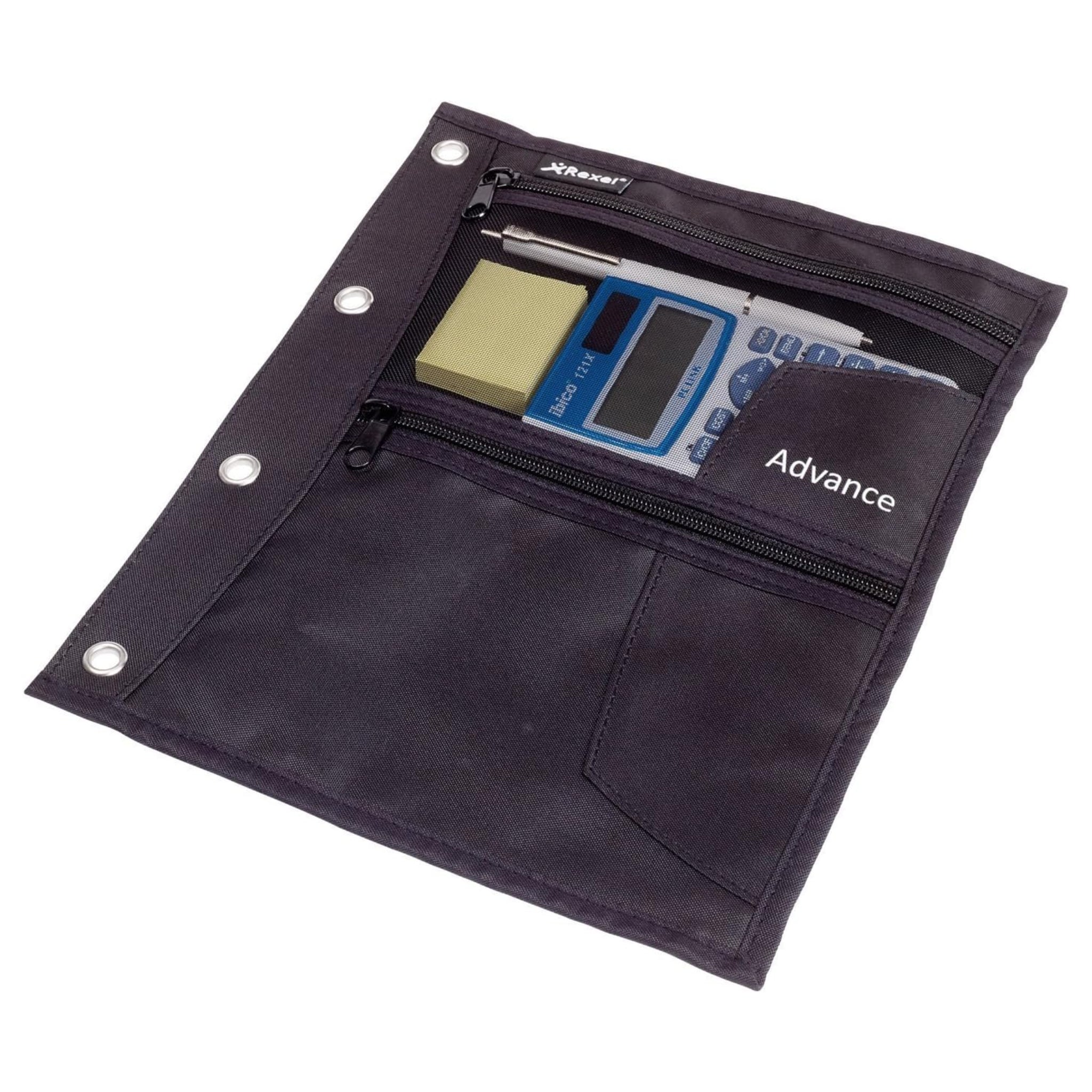 Rexel Advance Zipper Pouch 3 Pocket – Black