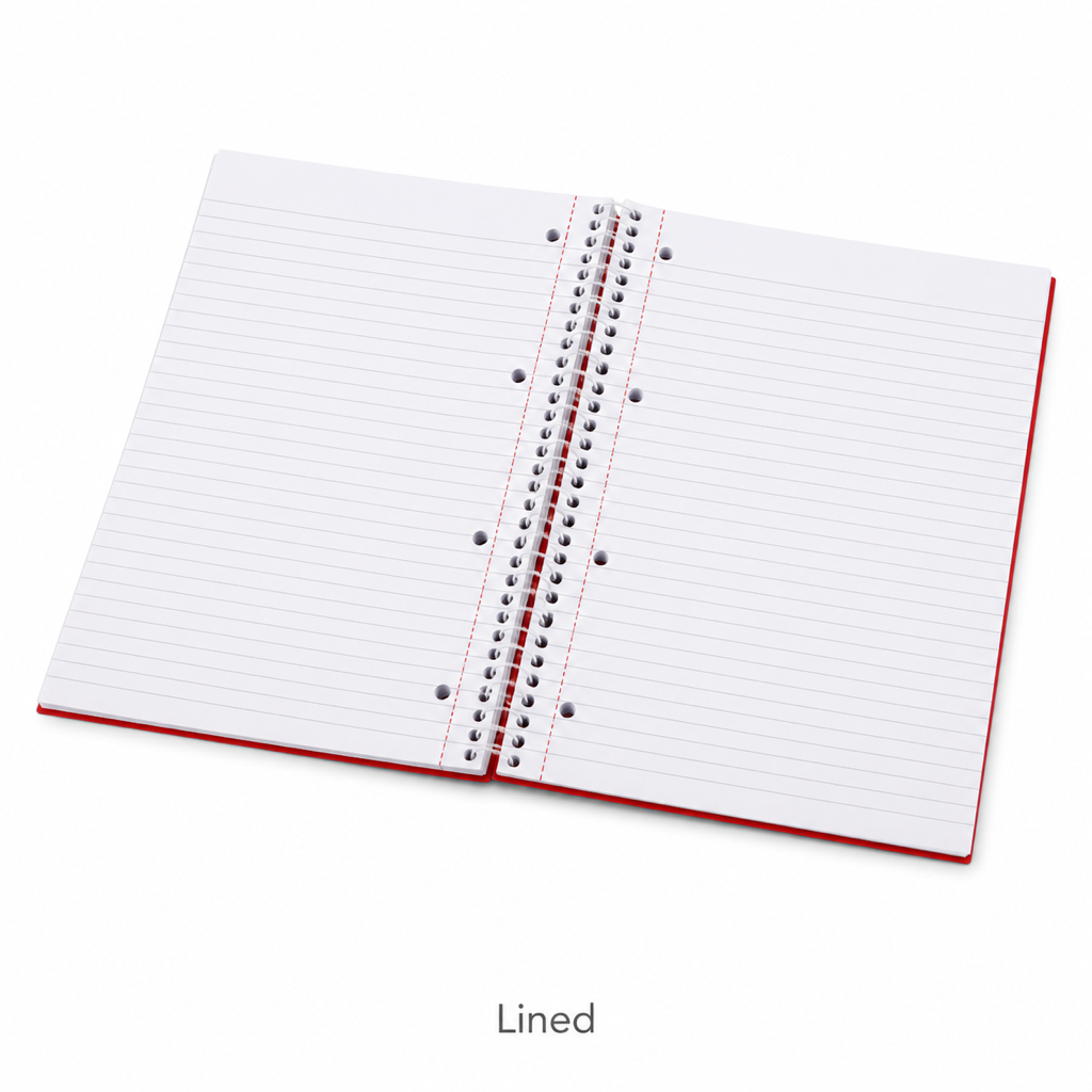 A4 Hard Cover Spiral Notebook 70 Sheets with Perforated Pages — Lined