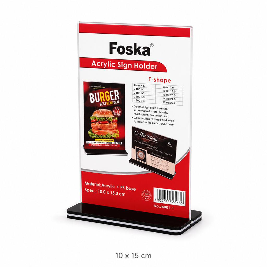 Acrylic Sign Holder Display Stand — 10 x 15 cm
