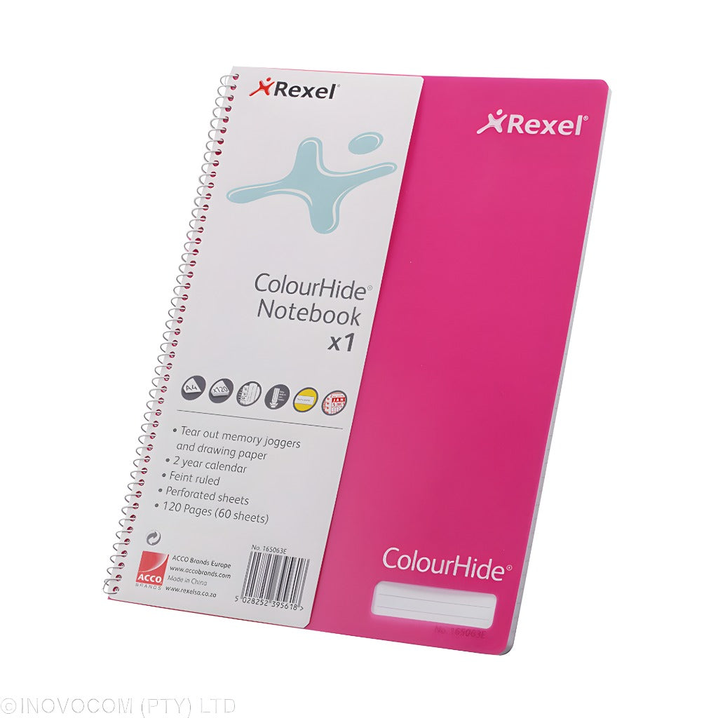 Rexel Colourhide Notebook Feint A4
