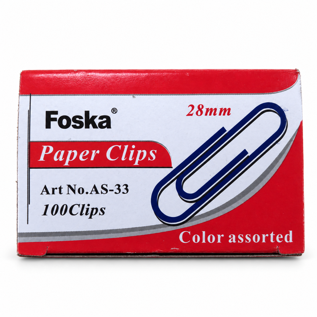 Round Colorful Plastic Paper Clips – Box of 100 — 28mm AS-33 box