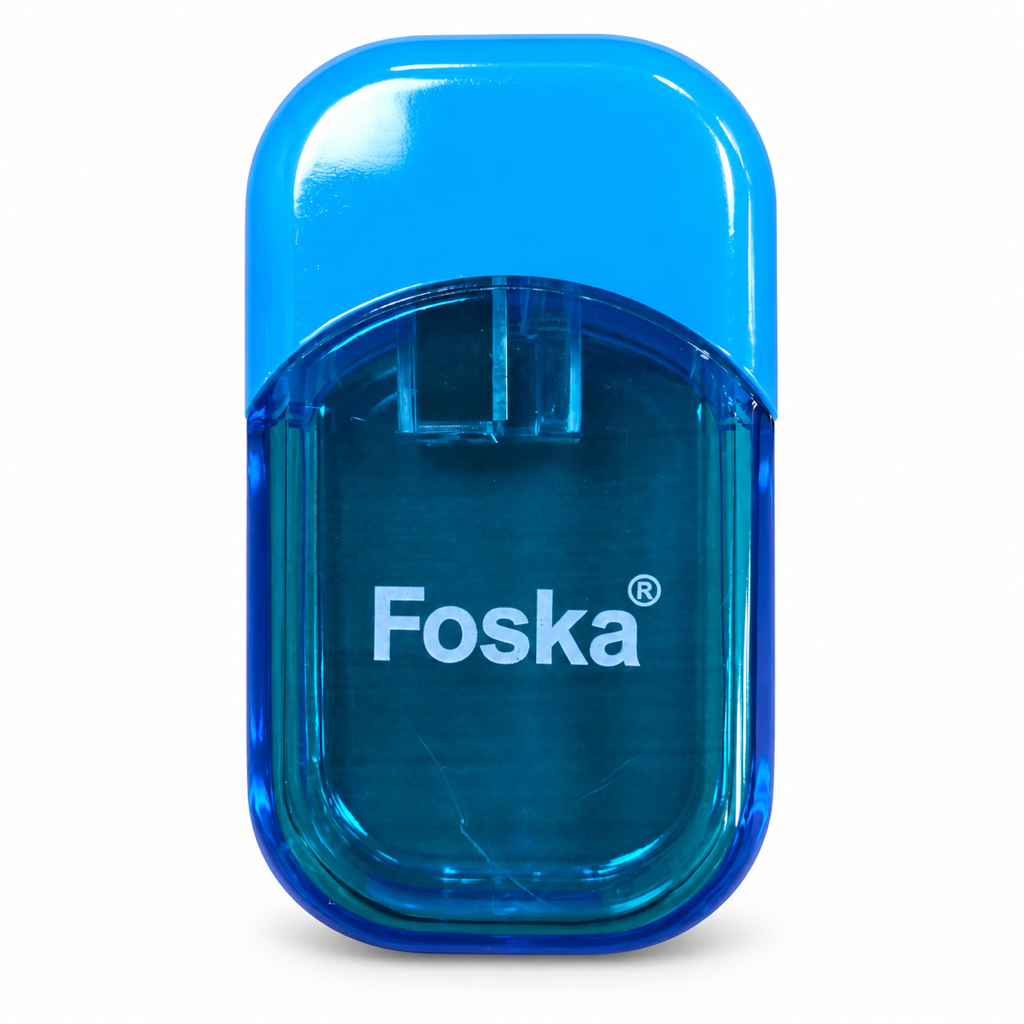 Foska transparent pencil sharpener with lid, blue