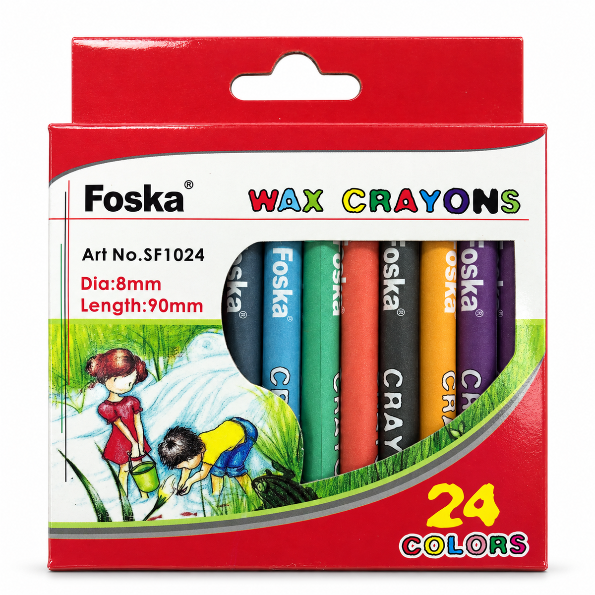 Foska Wax Crayons 24 colors SF1024 – box front