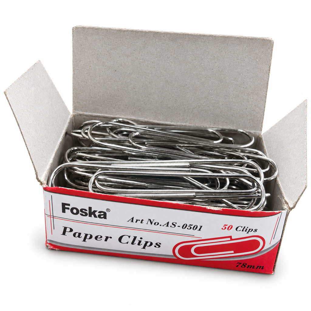 Round Nickel Paper Clips 78mm AS-0501 – open box