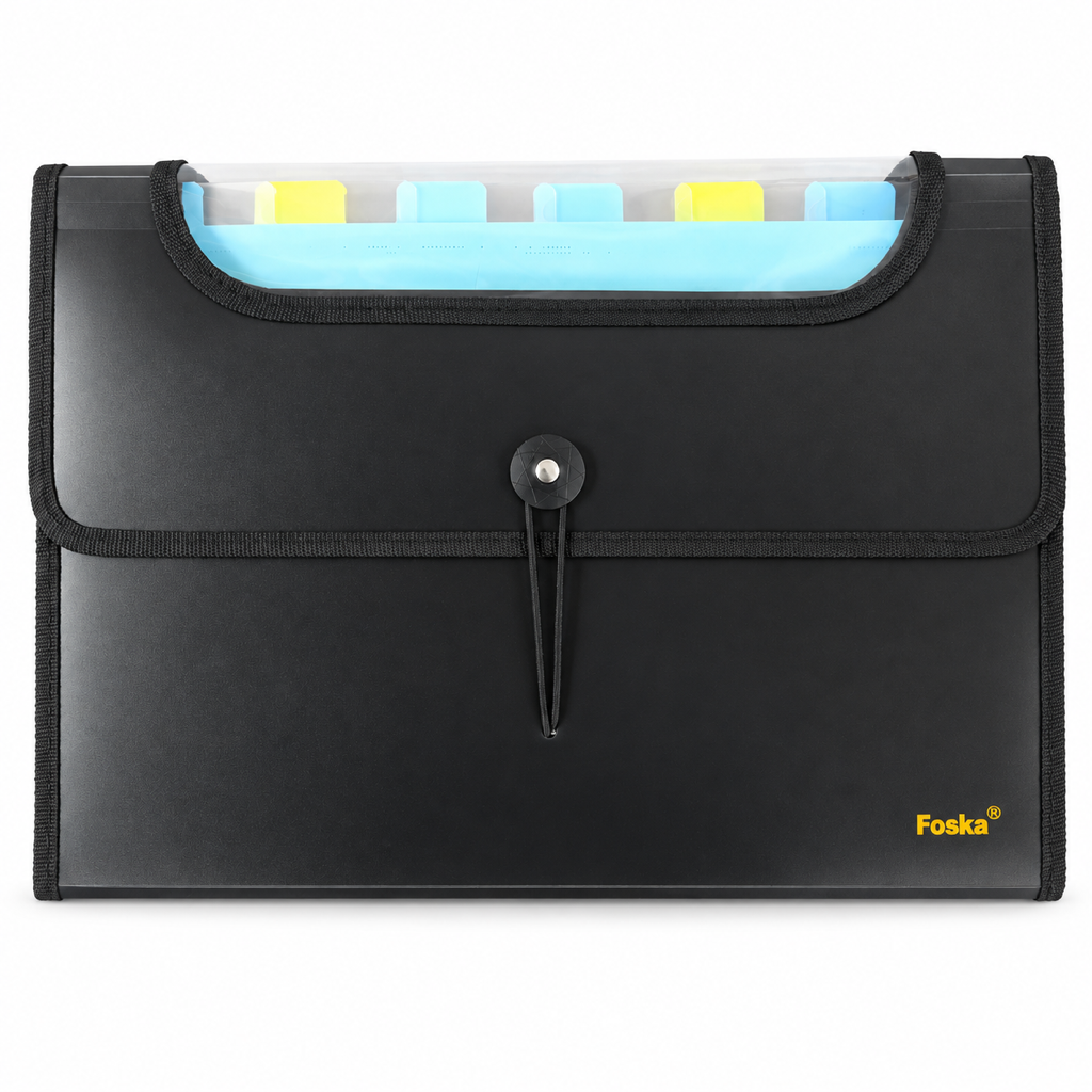 Expanding File Bag — A4 (13 Pockets) DF2025, black