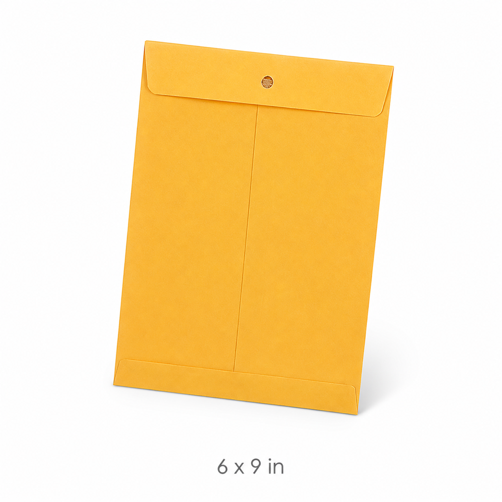 Clasp Gummed Cardboard Document Mailer Envelope — 6 x 9 in