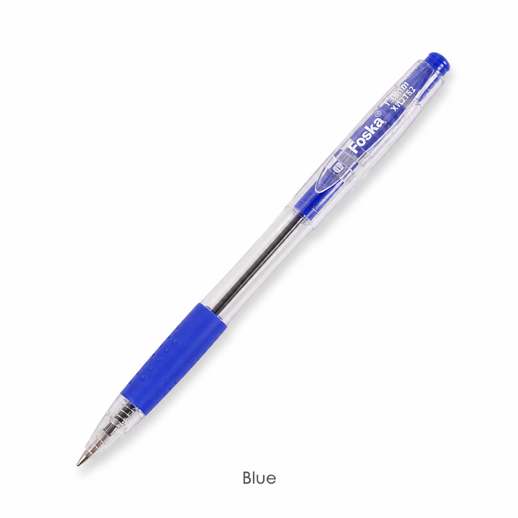 Click Gel Ballpoint Pen 1.0mm – Transparent Barrel — Blue