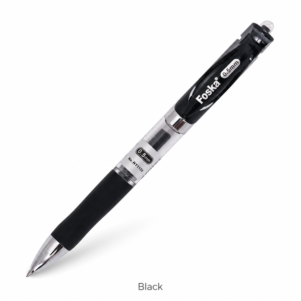 Click Retractable Gel Ink Pen 0.5mm – 450m Writing Length — Black