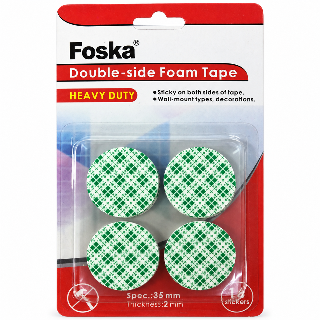 Double-Sided Foam Mounting Pads — 35 mm Round (16 pcs) CT4002 card front
