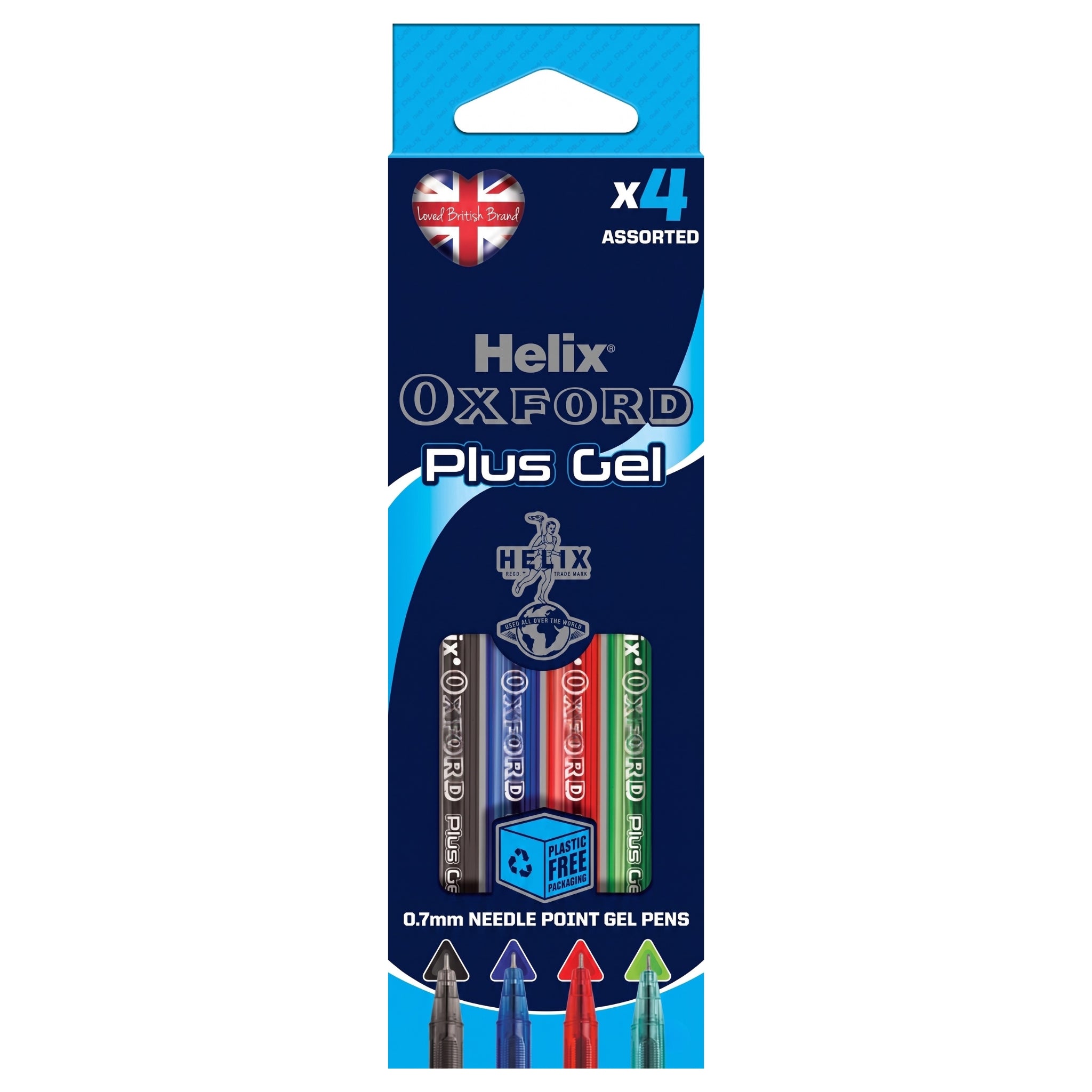Helix Oxford Plus Gel Pen X 4 Pack Mix