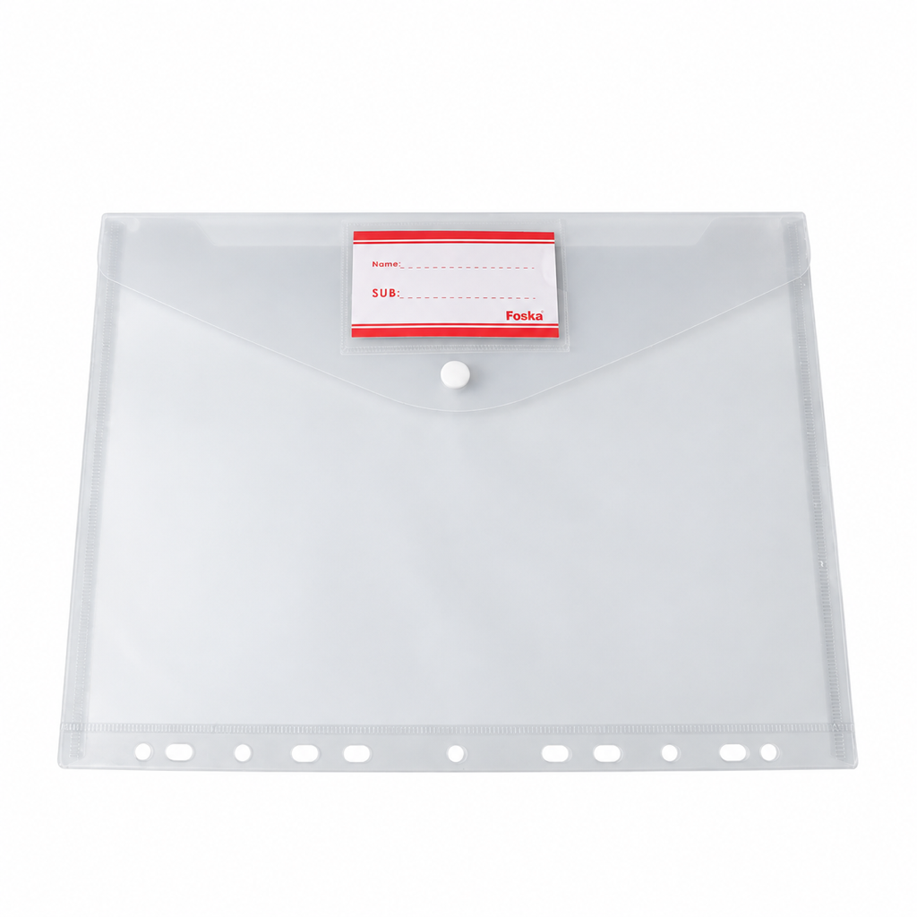 Foska A4 poly envelope folder – clear (DF1015)