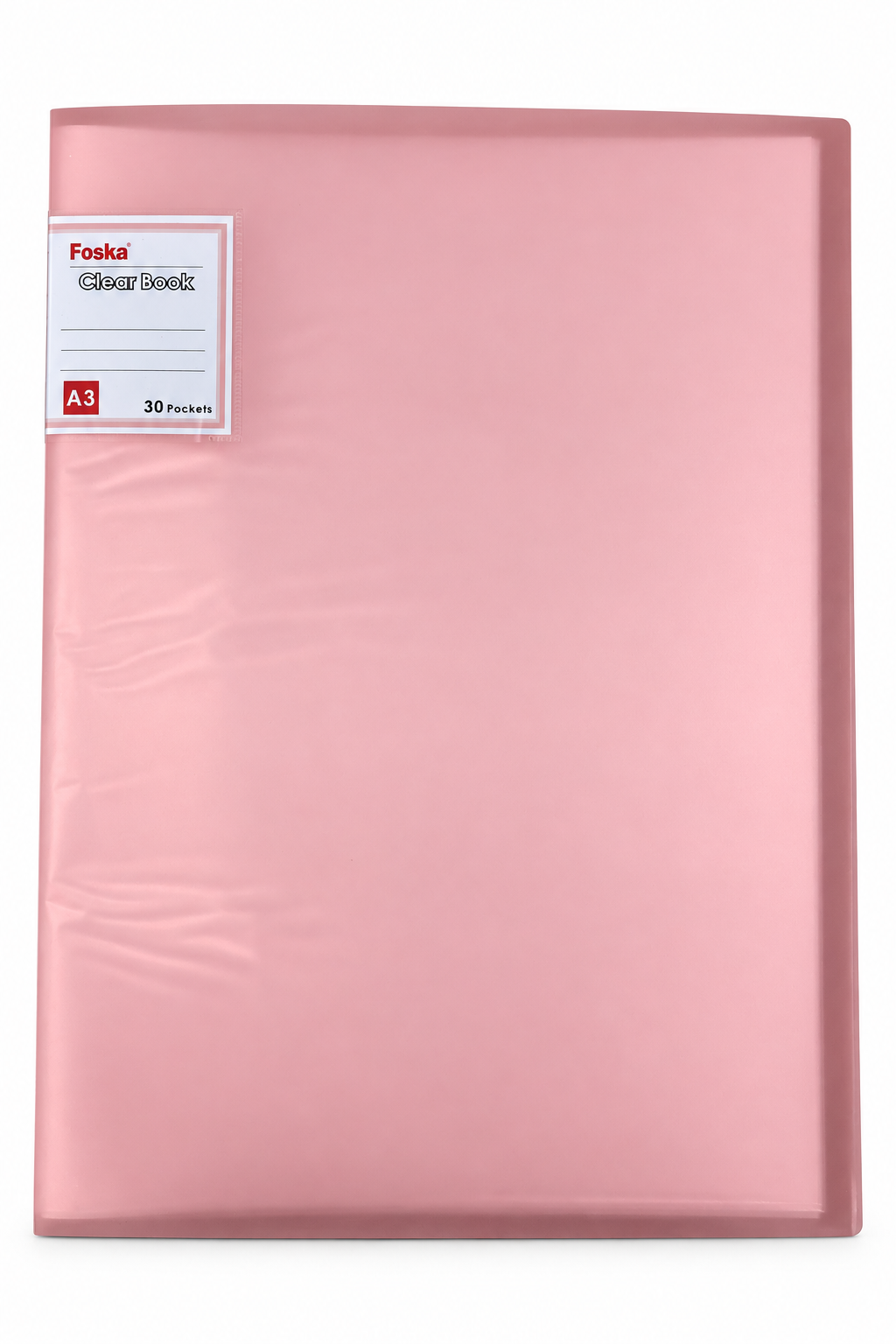 Foska A3 clear display book 30 pockets, pink cover