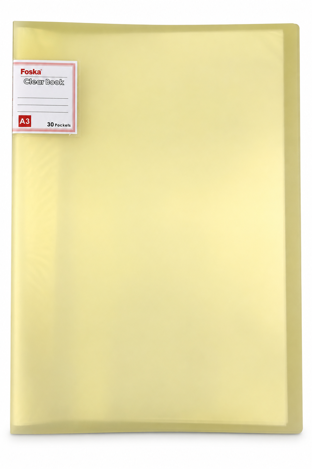 Foska A3 clear display book 30 pockets, yellow cover