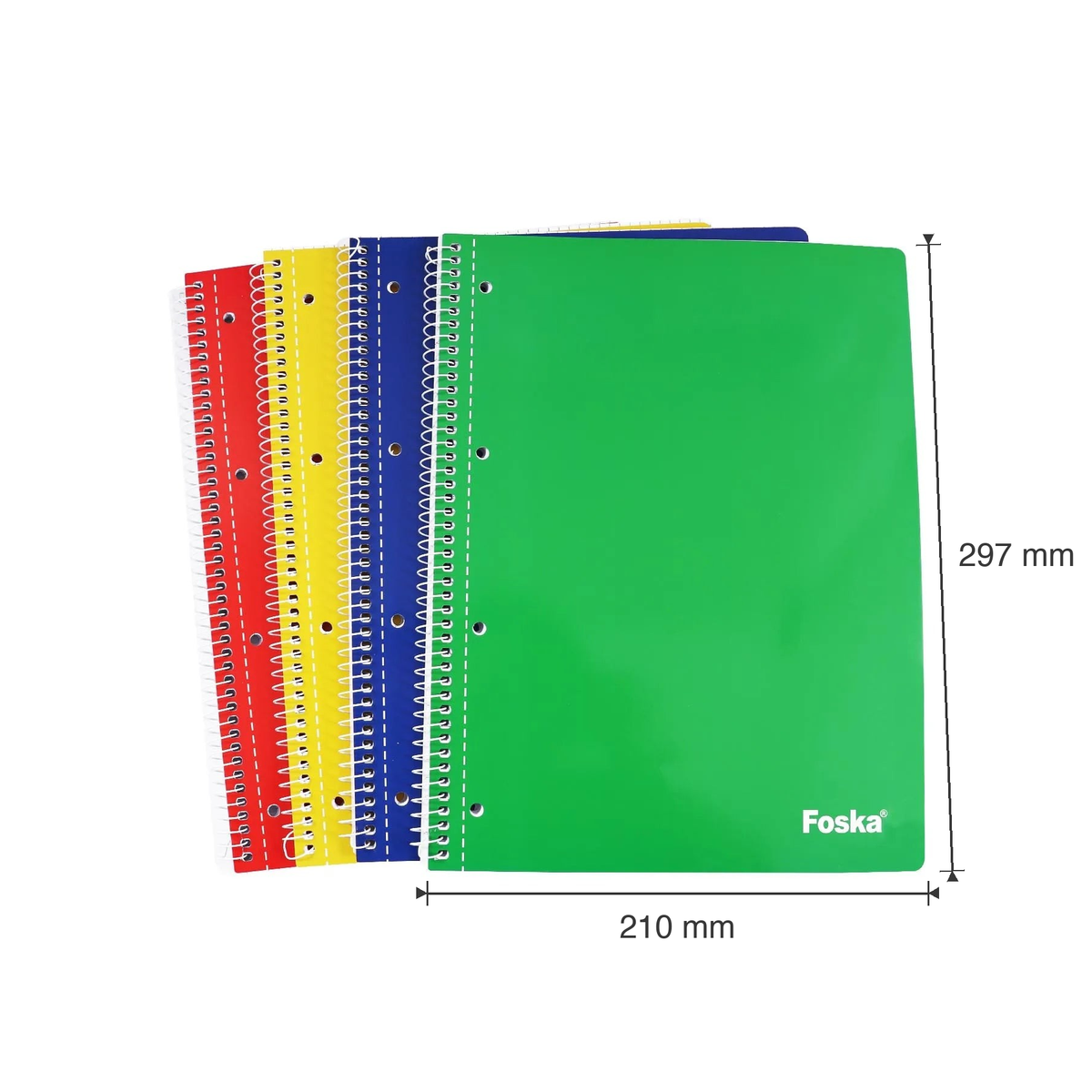 A4 Hard Cover Spiral Notebook 70 Sheets with Perforated Pages dimensions