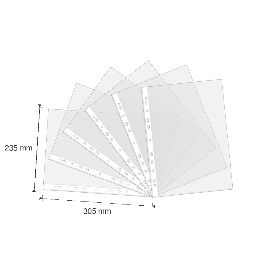 A4 Punched Sheet Protectors – 11 Holes dimensions
