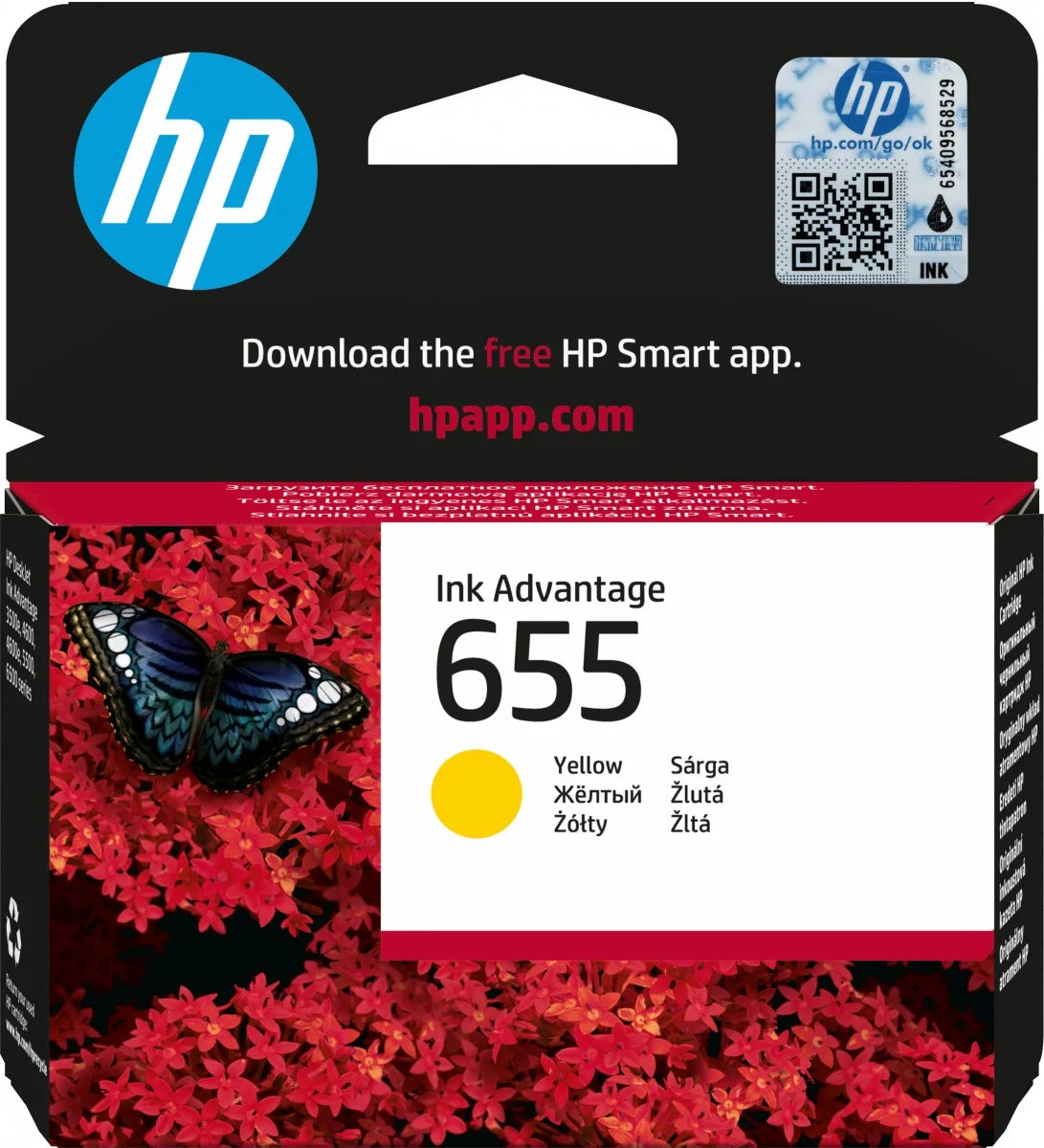 HP 655 Yellow Ink Cartridge