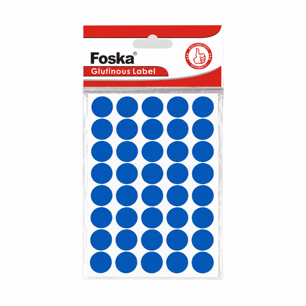 Foska round dot sticker labels 19 mm, 40 per sheet – retail pack (G3769)