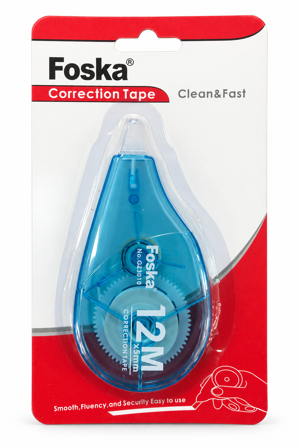 Foska correction tape 5 mm x 12 m, blue, on blister card