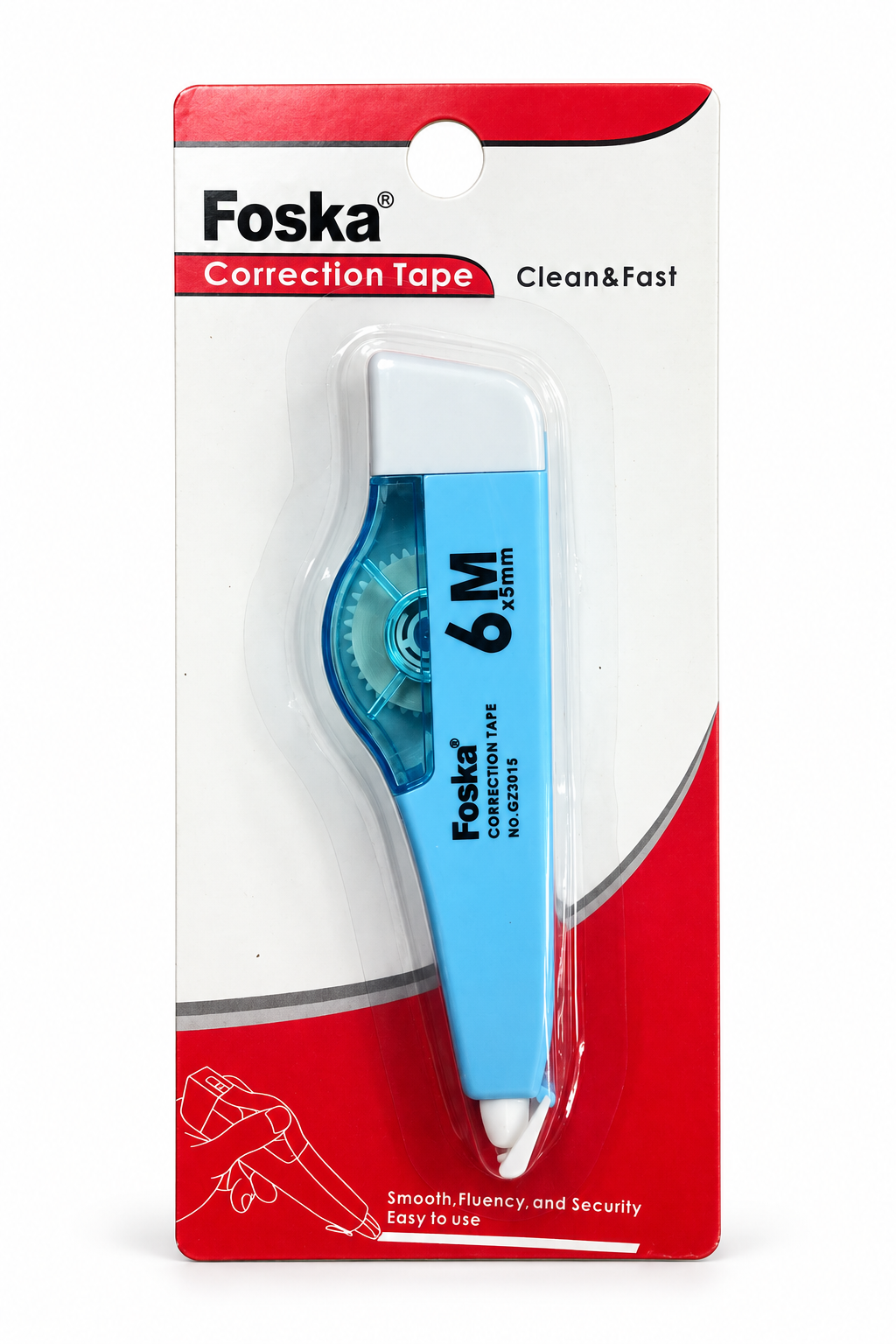 Foska correction tape 5 mm x 6 m, blue, on blister card