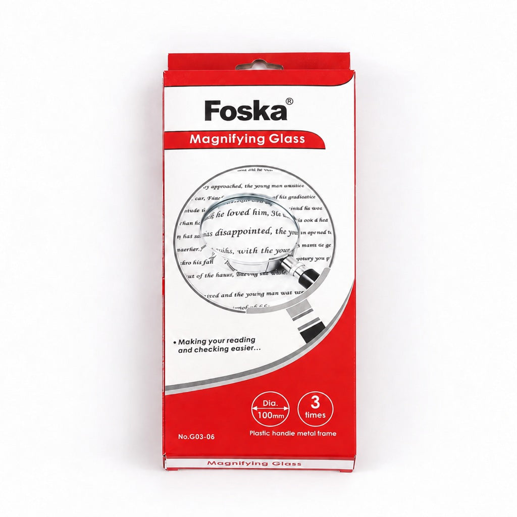 Foska Magnifying Glass box, Dia. 100 mm, 3x